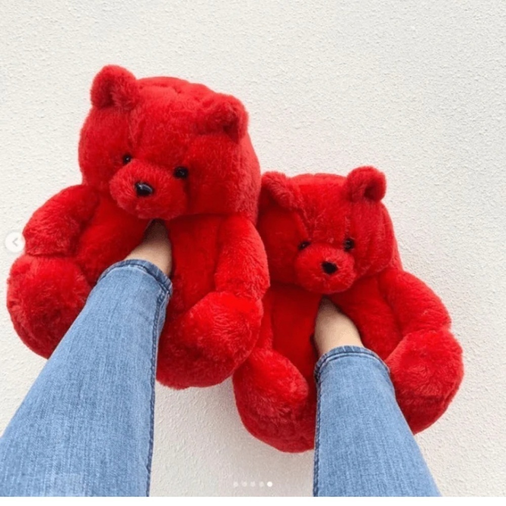 Vibrant Red Plush Bear - Picture 8 of 8